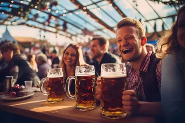Foto op Canvas AI generated image of beer on octoberfest © Kalim