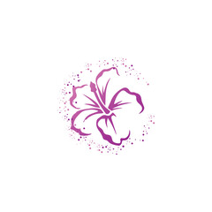 Hibiscus flower logo design icon vector