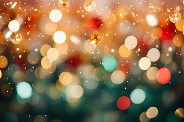 Abstract bokeh background Christmas and New Year holidays background AI Generative