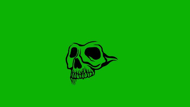 Gothic sign with animated skull