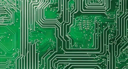 classic green circuit board background texture. Generative AI. - obrazy, fototapety, plakaty