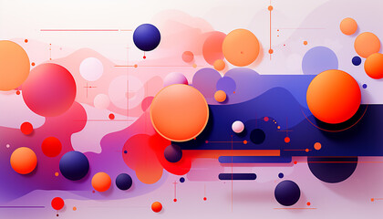 Obraz premium Artistic abstraction with colorful circles and lines.illustration of multicolored abstract background with different lines and spot. Abstract Multicolored Painting Background. Contemporary Art