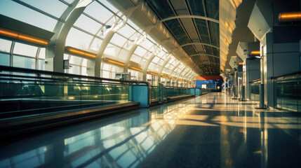 Airport terminal, modern airport terminal. Generative Ai