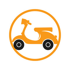 Vintage scooter PNG vector illustration design. Scooter illustration on white background.	