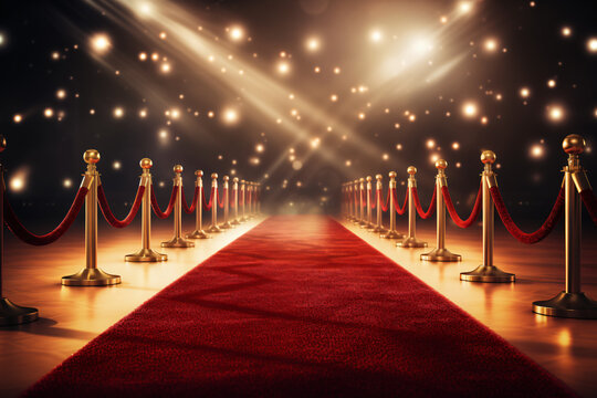 Red Carpet Roll-Out at Glamorous Movie Premiere Background