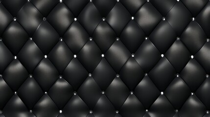 Black Buttoned luxury leather pattern with diamonds and gemstones