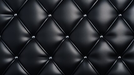 Black Buttoned luxury leather pattern with diamonds and gemstones