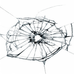 Broken cracks glass fracture effect texture isolated PNG easy to use