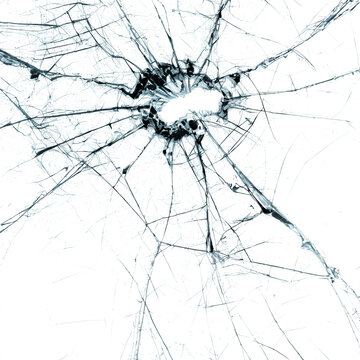Broken cracks glass fracture effect texture isolated PNG easy to use