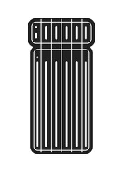 Inflatable mattress for swimming in pool monochrome flat vector object. Editable black and white thin line icon. Simple cartoon clip art spot illustration for web graphic design