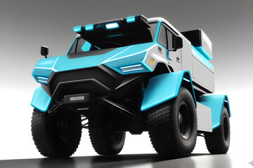 Fototapeta na wymiar Futuristic sport luxe 4x4 truck (AI generative)