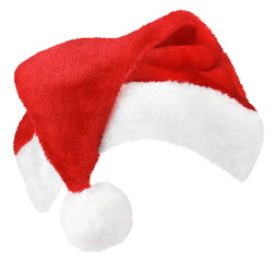 Obraz na płótnie Canvas Santa Claus red hat or Christmas red cap isolated on transparent background