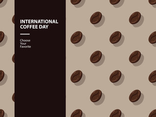 international coffee day seamless pattern cappuccino roasted october arabica aroma cafe caffeine art