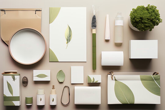 Ecological and elegant mock-up for sustainable branding of a brand
