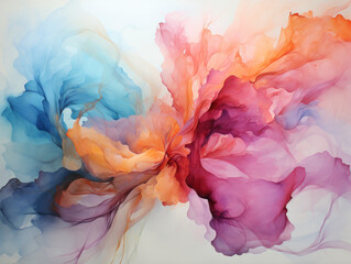 Fototapeta premium Creative concept light bulb explodes with colorful water colors on a white background. Think different, creative idea. Productivity and creativity