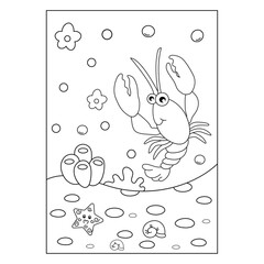 lobster coloring book pages for kids 