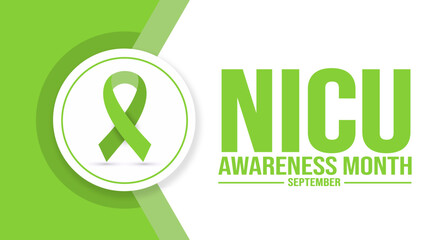 September is National Neonatal Intensive Care NICU Awareness Month background template. Holiday concept. background, banner, placard, card, and poster design template with text inscription