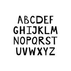 Modern uppercase letters latin alphabet Hand drawn vector font English letters Abc lettering
