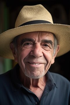 Shot Of A Man Wearing A Wide Brimmed Hat