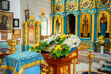 wedding of a loving couple in the Russian church