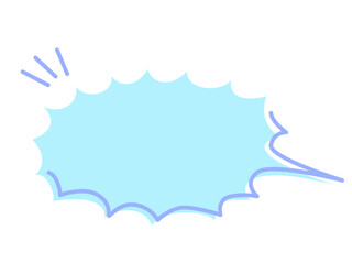 ゆるカワな手書きの吹き出し/青
