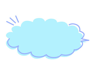 ゆるカワな手書きの吹き出し/青