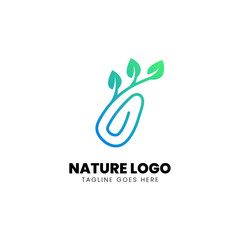 Environmental element logo design, gradient color vector illustration