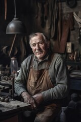 Obraz na płótnie Canvas cropped portrait of a man working in his workshop