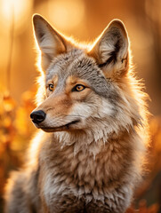 Coyote in its Natural Habitat, Wildlife Photography, Generative AI