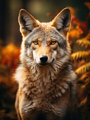 Fototapeta premium Coyote in its Natural Habitat, Wildlife Photography, Generative AI
