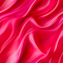 Fototapeta premium ローズレッドの光沢あるサテン生地〜エレガントな背景（シームレスパターンで左右上下つながります）, with Generative AI