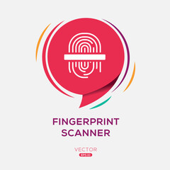 Creative (Fingerprint scanner) Icon ,Vector sign.