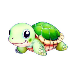Fototapeta premium generative ai, watercolor baby turtle