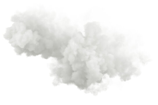 Cut-out realistic pure white clouds ozone free shapes transparent backgrounds 3d render png