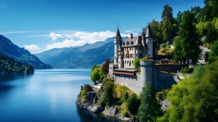 German Castle in the Mountains - Powered by Adobe