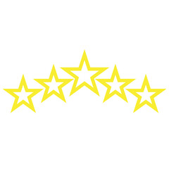 Five stars outline, Stars rating, Stars icon element