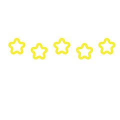 Five stars outline, Stars rating, Stars icon element
