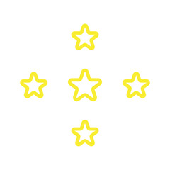 Obraz premium Five stars outline, Stars rating, Stars icon element