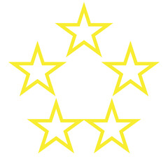 Five stars outline, Stars rating, Stars icon element
