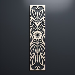 paper cut-out bookmark simple design black and white. 