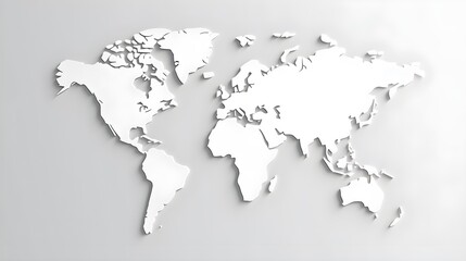 Fototapeta na wymiar a white world map on a white background