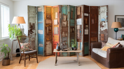 Decorative Room with Vintage Wooden Shutters