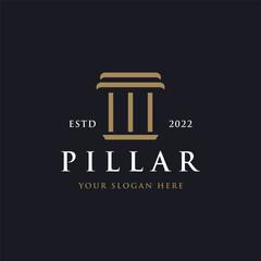 Pillar Logo Design for lawyers with a luxurious and modern building column concept.