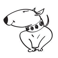 Ręcznie rysowany pies bojowy rasy bulterier - obrazy, fototapety, plakaty