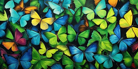 Nature palette. Vibrant butterflies in spring. Symphony of colors. Wings of beauty. Close up of colorful butterfly