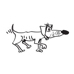 Ręcznie rysowany stary, chudy pies - 638901141
