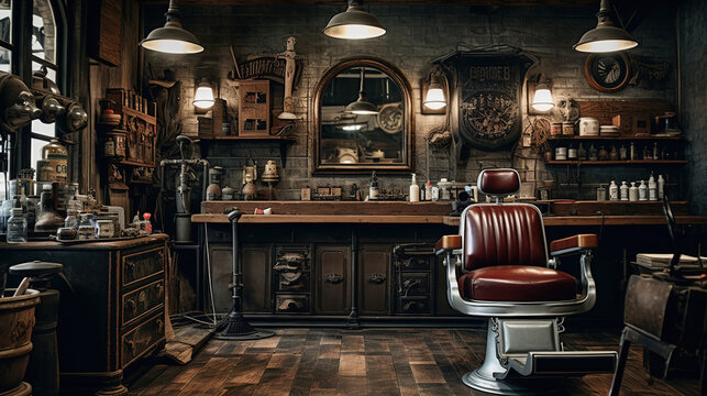 Cozy Vintage Barbershop Interior
