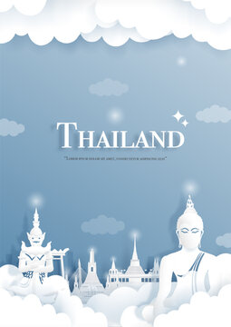 Thailand landmark paper cut style