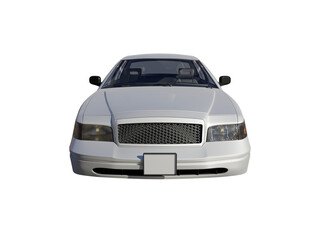 Naklejka premium White car front view isolated. 3d render