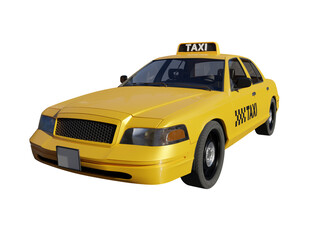Taxi cab front angle view isolated 3d render